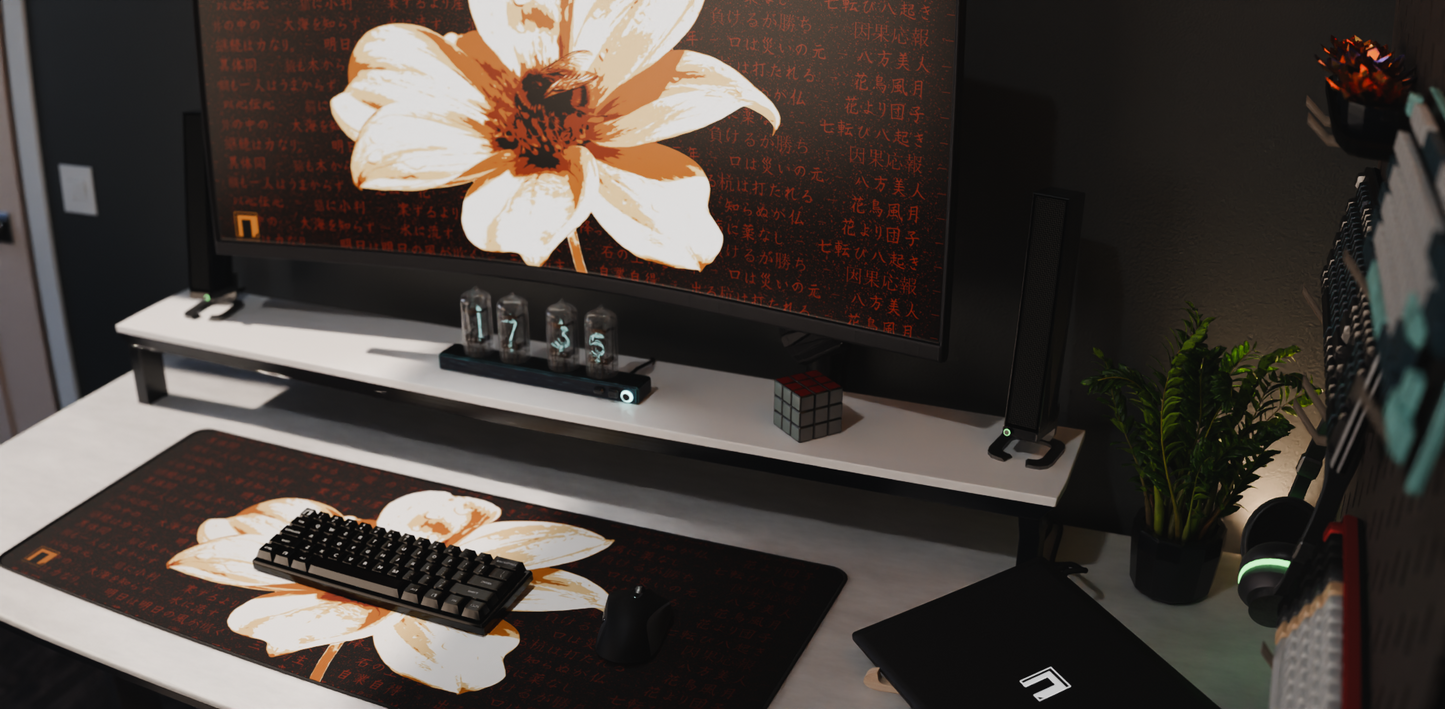 Floral Friend Deskmat -- Dark Theme